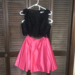 Homecoming/ cocktail dress 2 piece pink and black